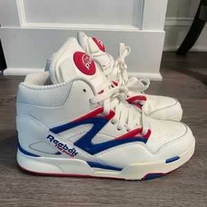 Reebok Pump Omni Zone II Athletic Shoe - Chalk / Vector Blue / Vector Red